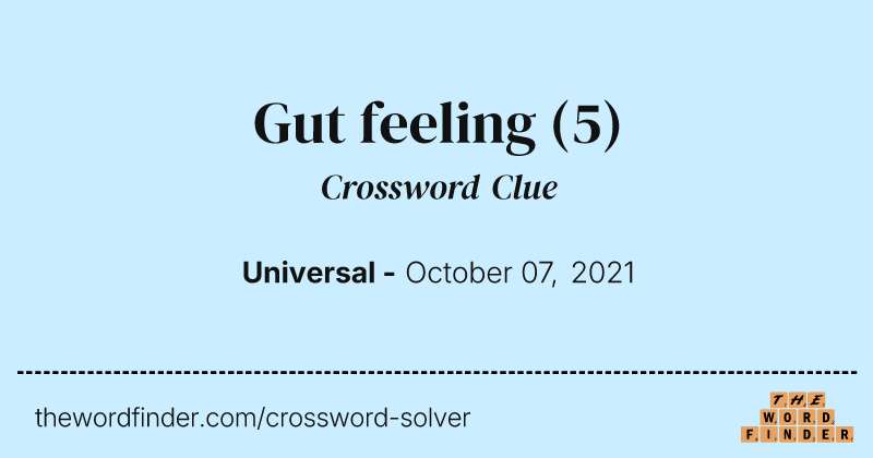 Gut feeling crossword clue image
