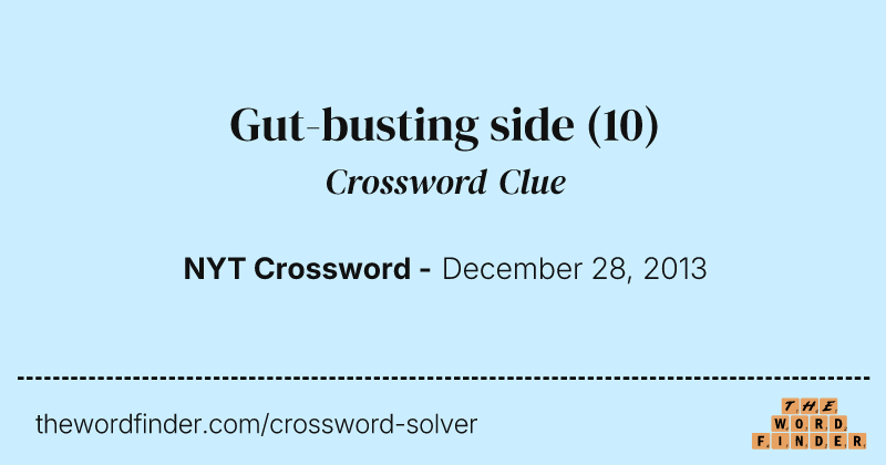 Gut-busting side crossword clue image