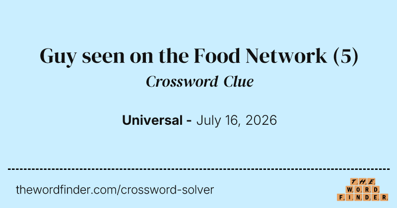 Guy seen on the Food Network crossword clue image
