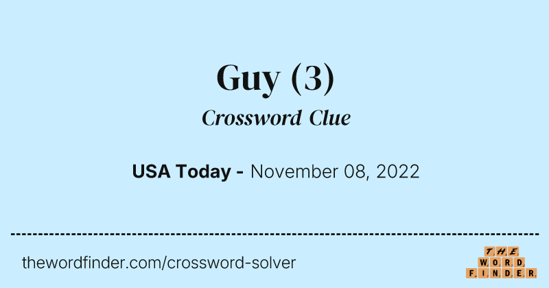 Guy crossword clue image
