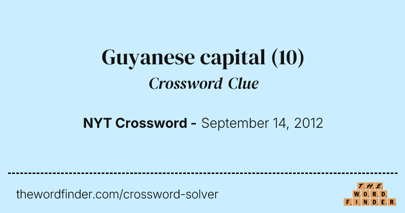 Guyanese capital crossword clue image