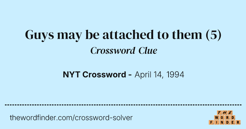 Guys may be attached to them crossword clue image