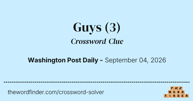 Guys crossword clue image