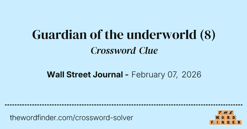 Guardian of the underworld crossword clue image