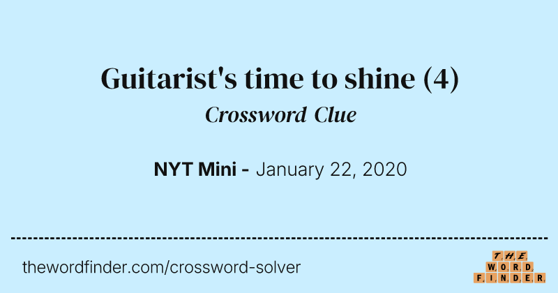 Guitarist's time to shine crossword clue image