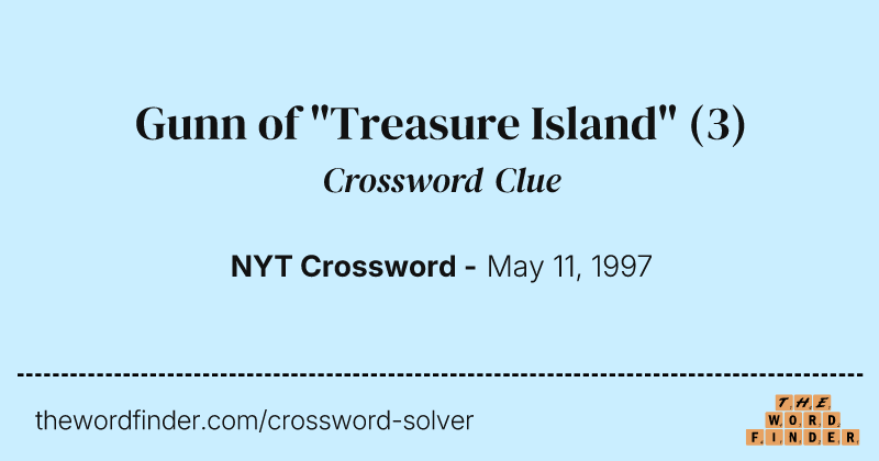 Gunn of "Treasure Island" crossword clue image