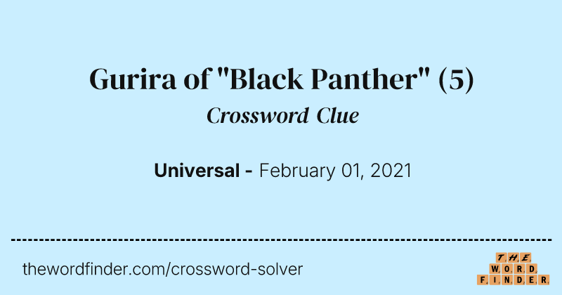 Gurira of "Black Panther" crossword clue image
