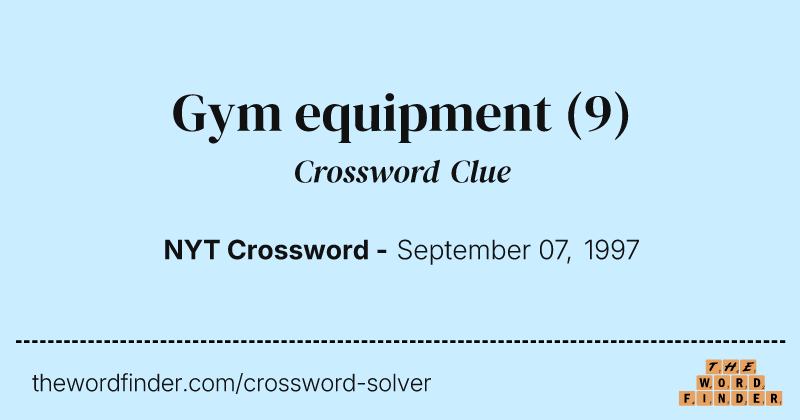 Gym equipment crossword clue image