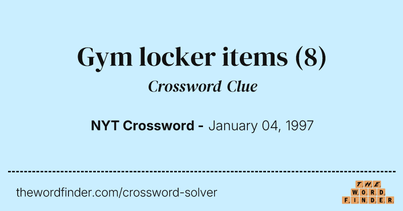 Gym locker items crossword clue image