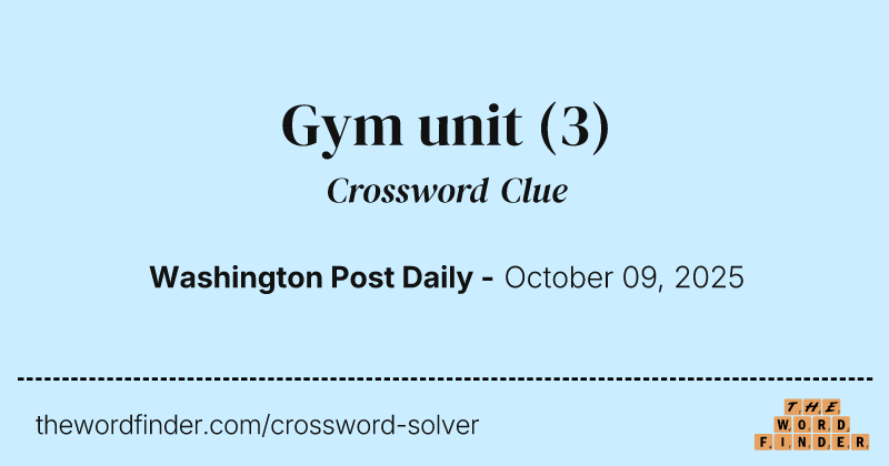 Gym unit crossword clue image