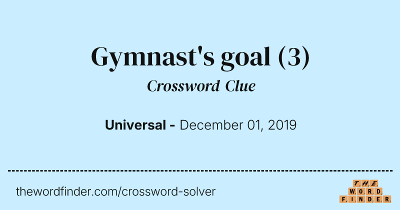 Gymnast's goal crossword clue image