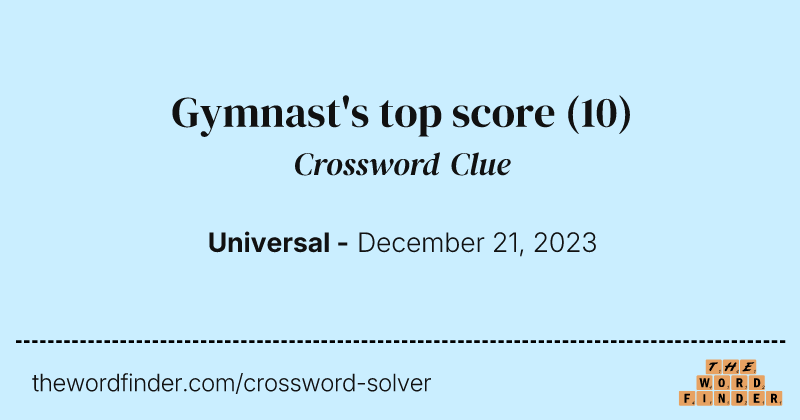 Gymnast's top score crossword clue image