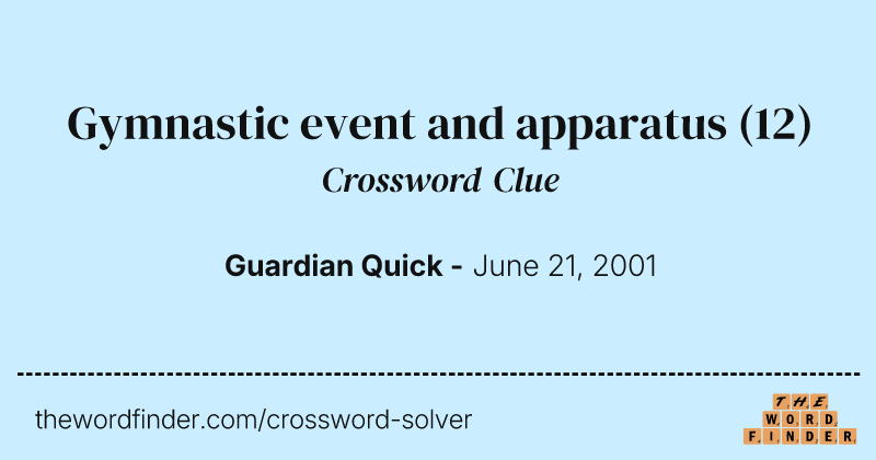 Gymnastic event and apparatus crossword clue image