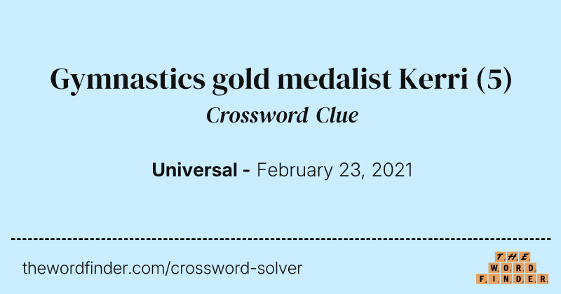 Gymnastics gold medalist Kerri crossword clue image