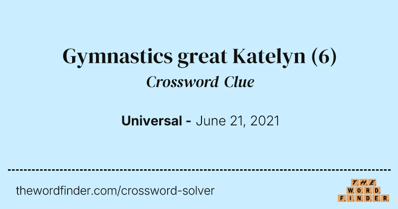 Gymnastics great Katelyn crossword clue image