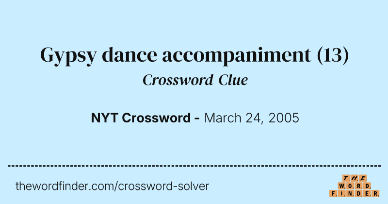 Gypsy dance accompaniment crossword clue image