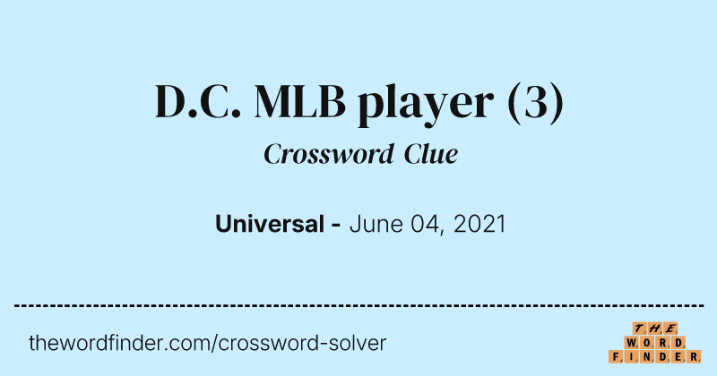 D.C. MLB player crossword clue image