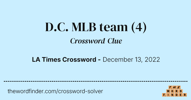 D.C. MLB team crossword clue image