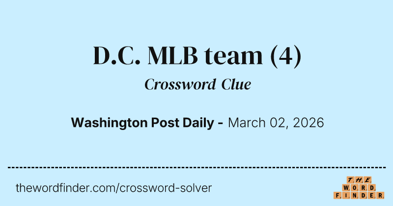 D.C. MLB team crossword clue image