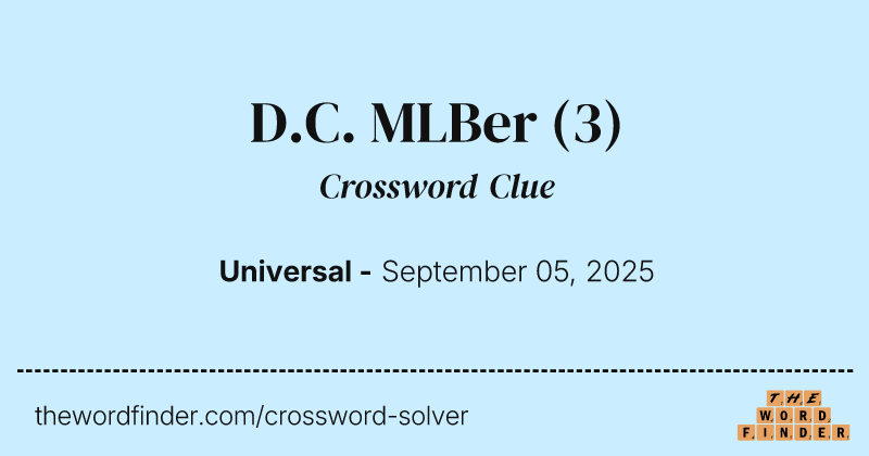 D.C. MLBer crossword clue image