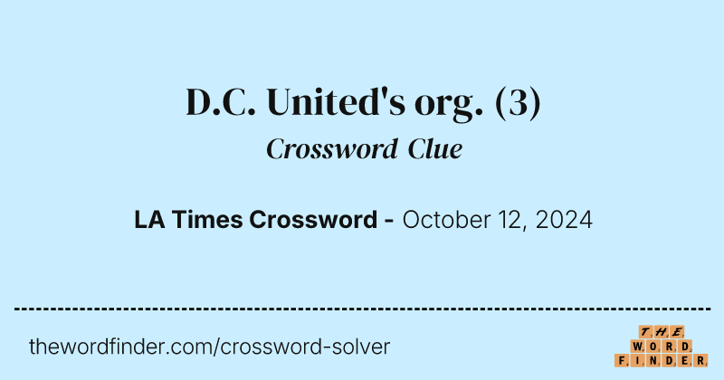 D.C. United's org. crossword clue image