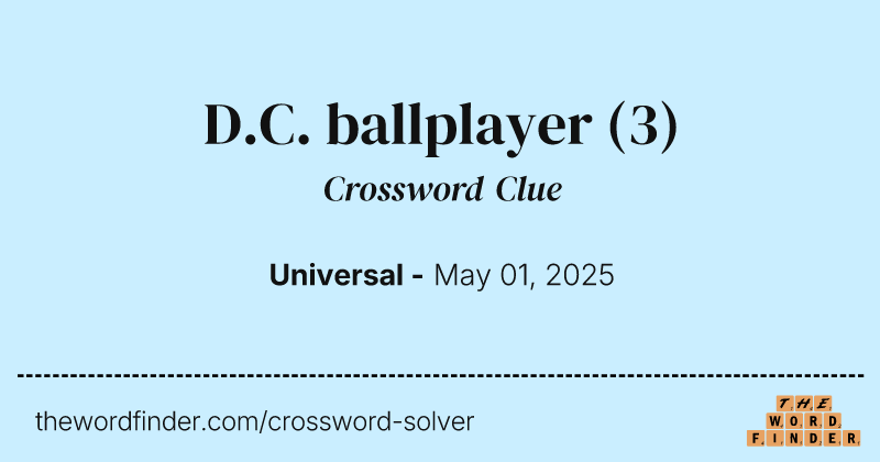 D.C. ballplayer crossword clue image