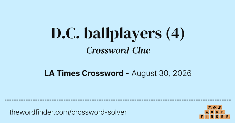 D.C. ballplayers crossword clue image