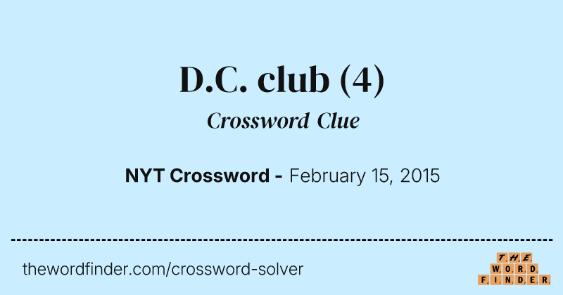 D.C. club crossword clue image