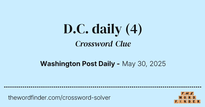 D.C. daily crossword clue image