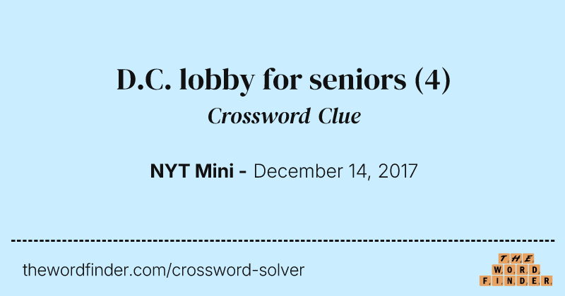 D.C. lobby for seniors crossword clue image