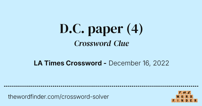 D.C. paper crossword clue image