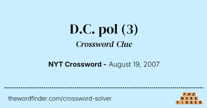 D.C. pol crossword clue image