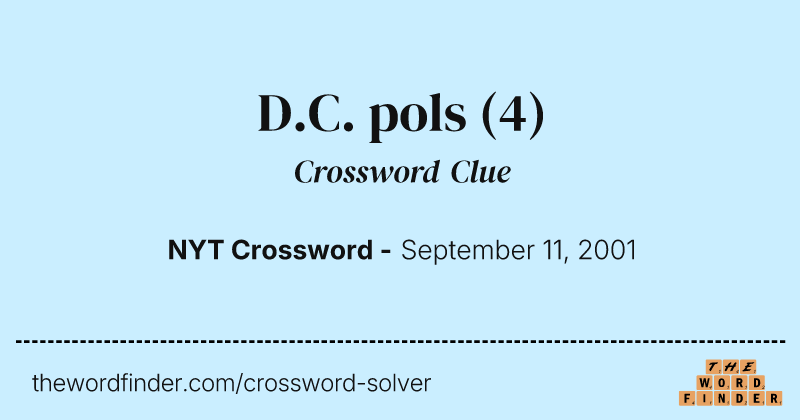 D.C. pols crossword clue image