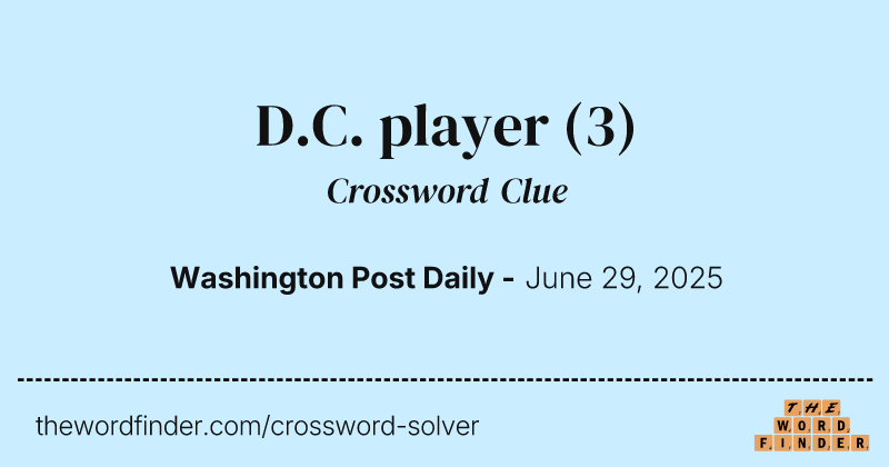 D.C. player crossword clue image