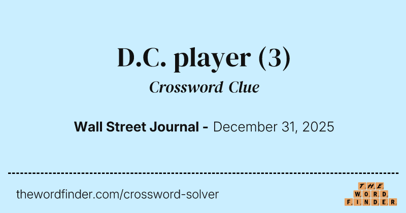 D.C. player crossword clue image