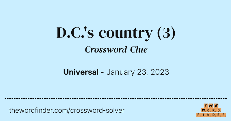 D.C.'s country crossword clue image