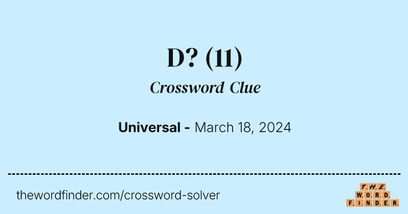 D? crossword clue image