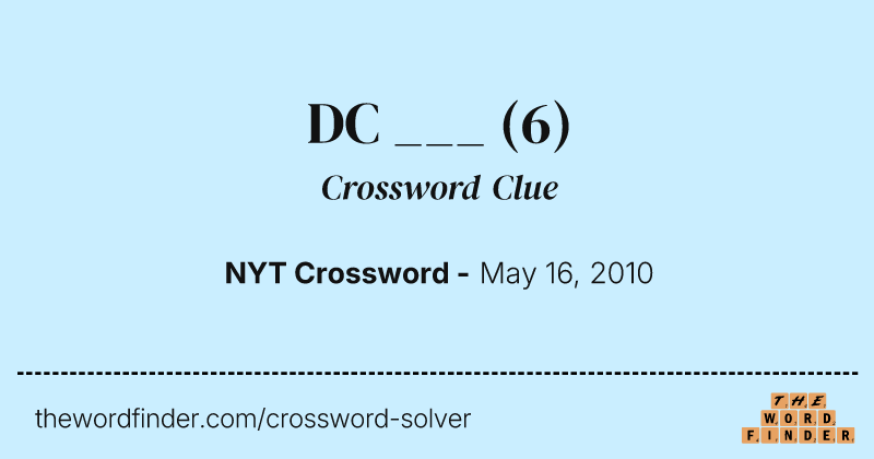 DC ___ crossword clue image