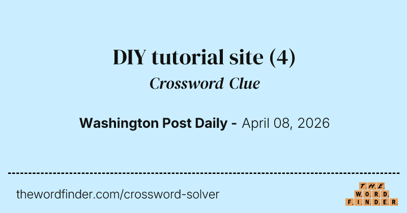 DIY tutorial site crossword clue image