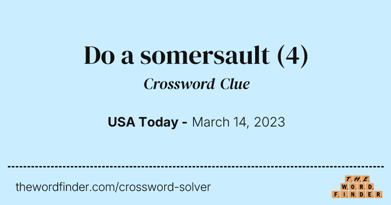 Do a somersault crossword clue image