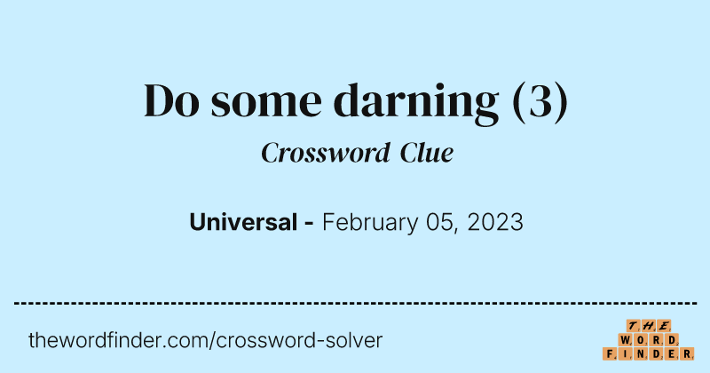Do some darning crossword clue image