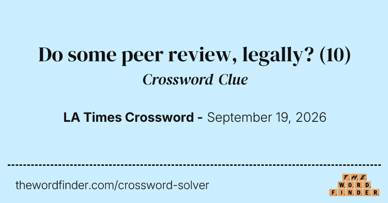 Do some peer review, legally? crossword clue image