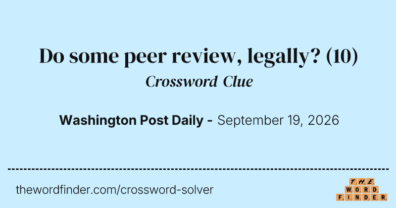 Do some peer review, legally? crossword clue image