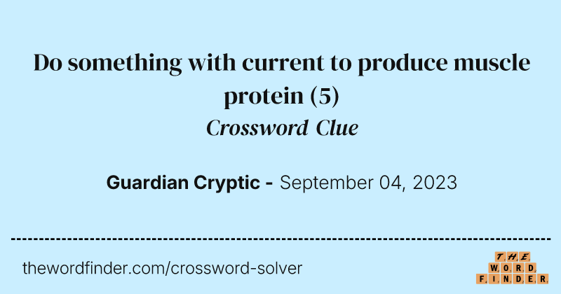 Do something with current to produce muscle protein crossword clue image