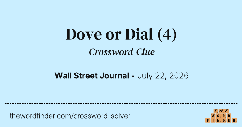 Dove or Dial crossword clue image