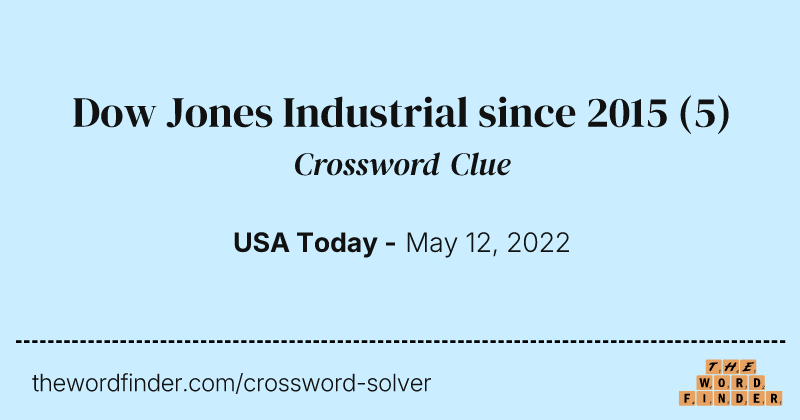 Dow Jones Industrial since 2015 crossword clue image