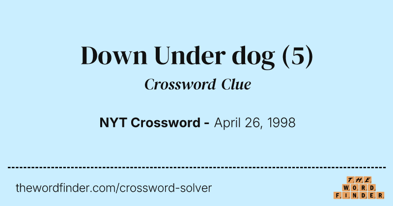 Down Under dog crossword clue image