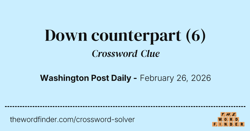 Down counterpart crossword clue image