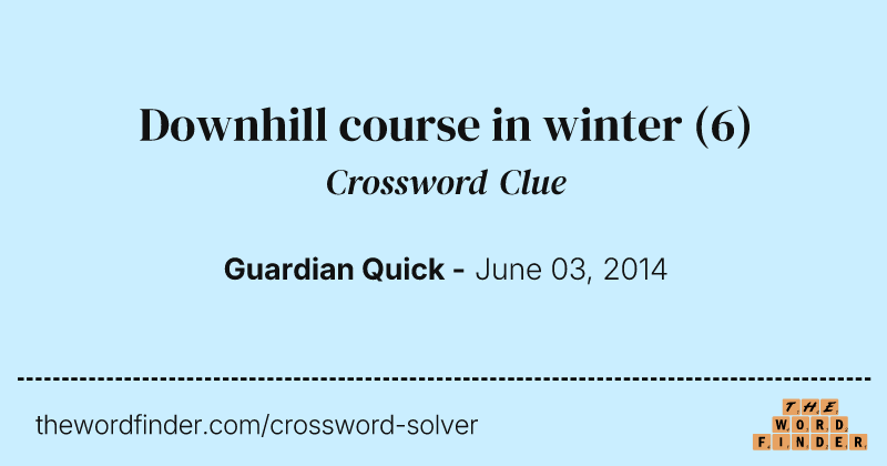 Downhill course in winter crossword clue image