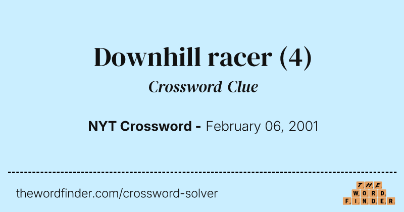 Downhill racer crossword clue image